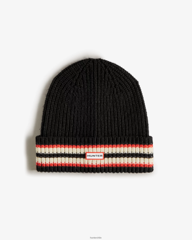 gorro con logo y puños a rayas JV4X48617 Hunter hombres