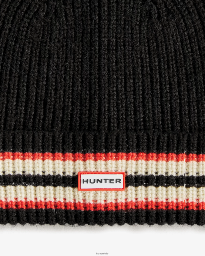 gorro con logo y puños a rayas JV4X48617 Hunter hombres