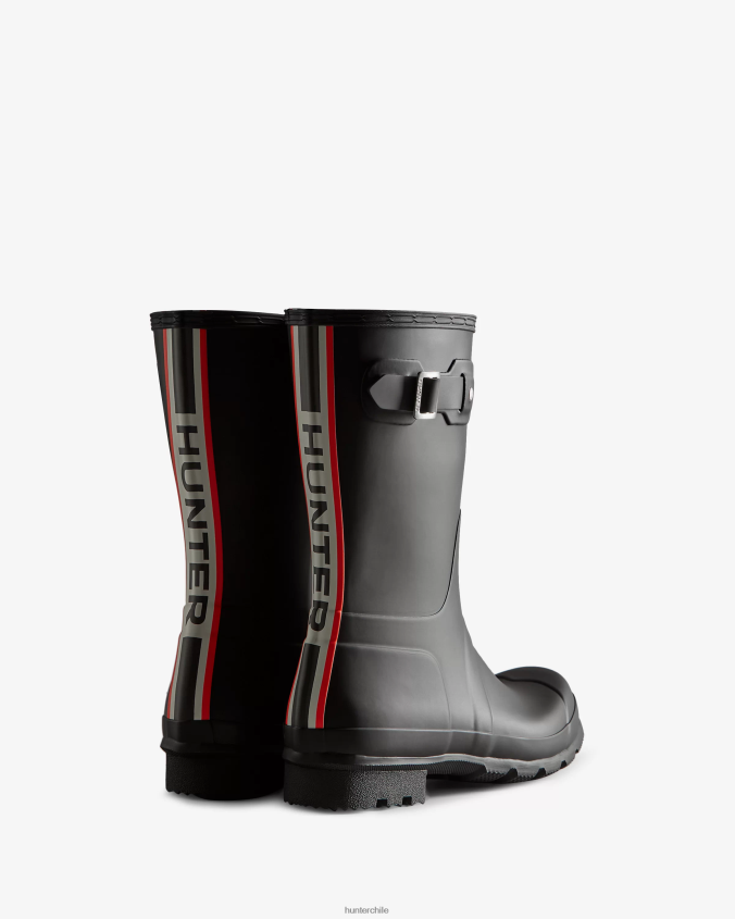 botas de lluvia cortas con logo tricolor en la parte posterior JV4X48549 Hunter hombres