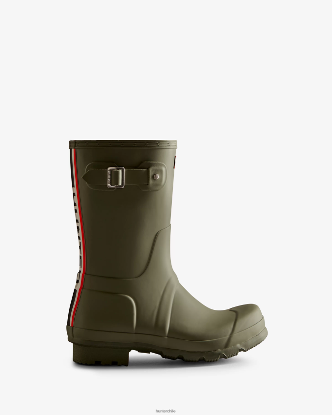 botas de lluvia cortas con logo tricolor en la parte posterior JV4X48559 Hunter hombres