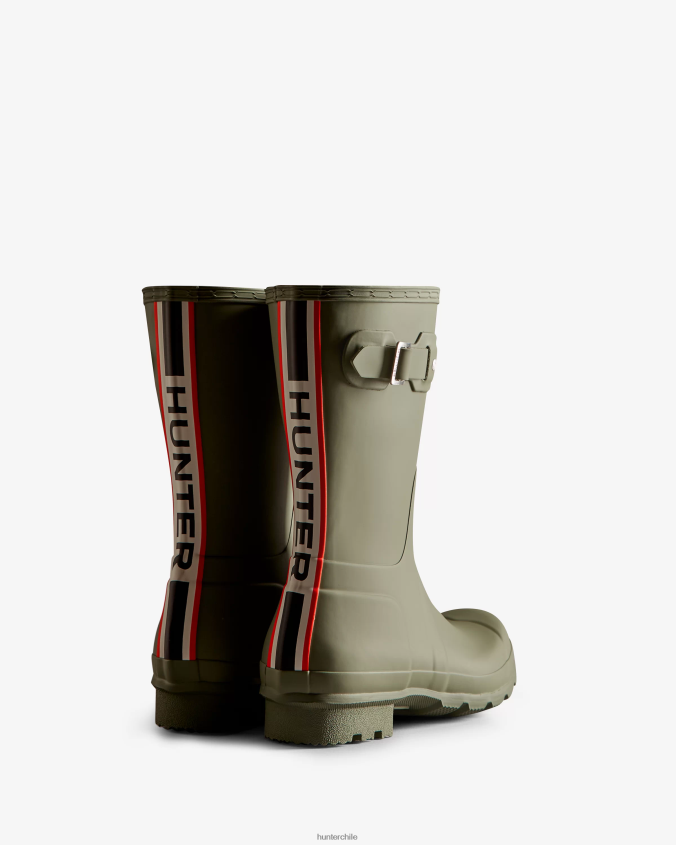 botas de lluvia cortas con logo tricolor en la parte posterior JV4X48559 Hunter hombres