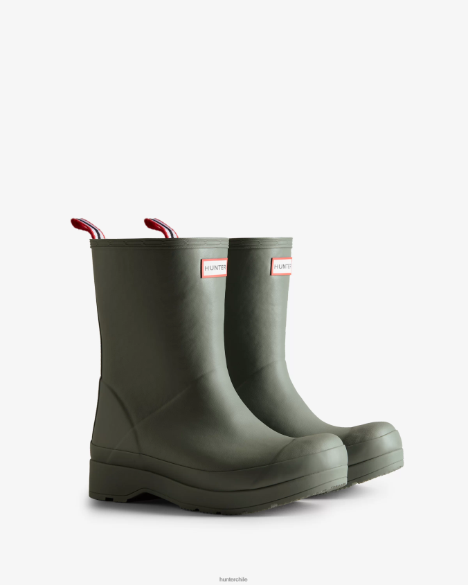 botas de lluvia de altura media con aislamiento de piel de oveja vegana JV4X48597 Hunter hombres