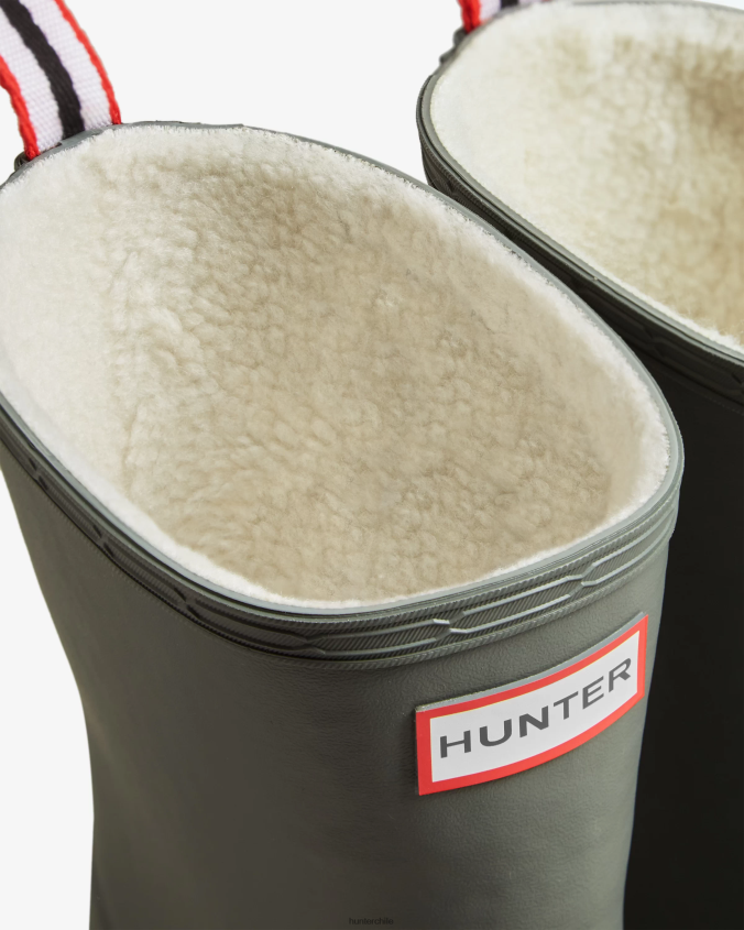 botas de lluvia de altura media con aislamiento de piel de oveja vegana JV4X48597 Hunter hombres