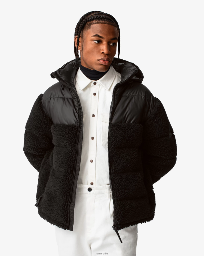 Chaqueta acolchada de media altura con aislamiento de borrego vegano de Wanderer JV4X48613 Hunter hombres