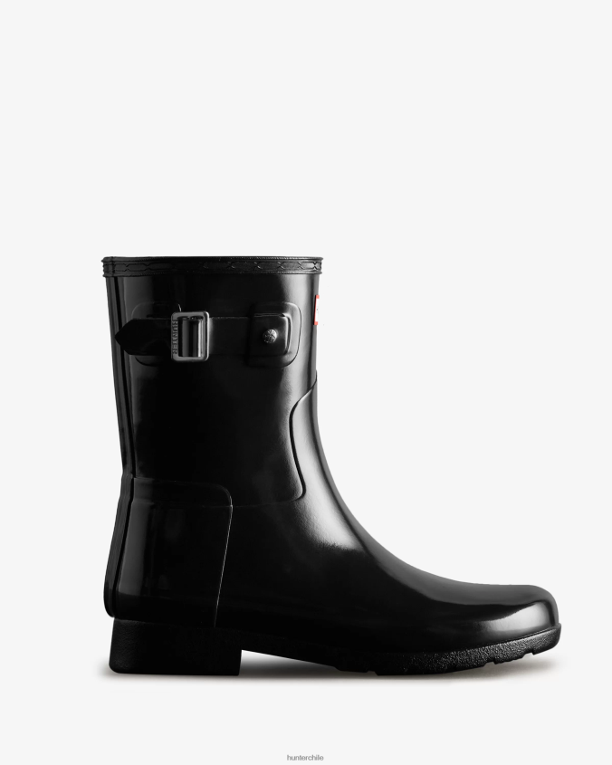 Bota de lluvia refinada y ajustada, corta y brillante JV4X48178 Hunter mujer