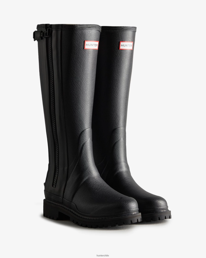Botas de lluvia altas con cremallera de goma Commando de Balmoral JV4X48317 Hunter mujer