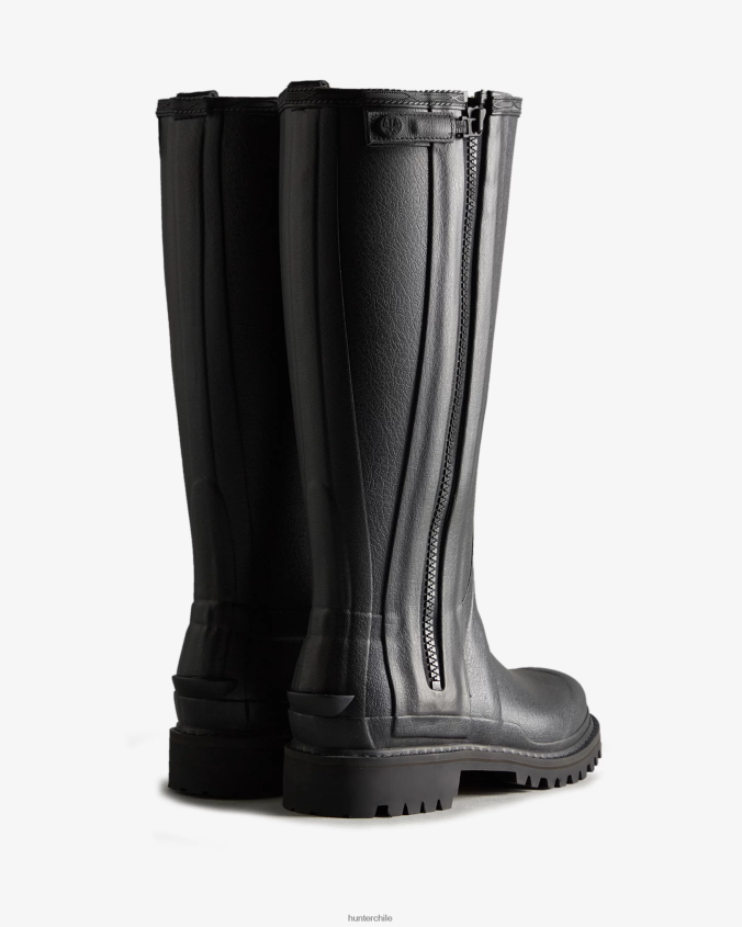 Botas de lluvia altas con cremallera de goma Commando de Balmoral JV4X48317 Hunter mujer