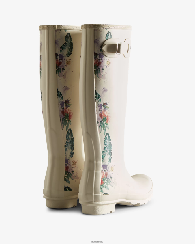 botas de lluvia altas con estampado botánico JV4X4873 Hunter mujer