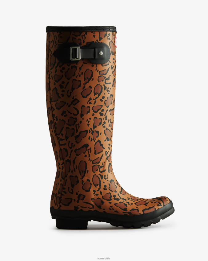 botas de lluvia altas con estampado de leopardo JV4X48168 Hunter mujer