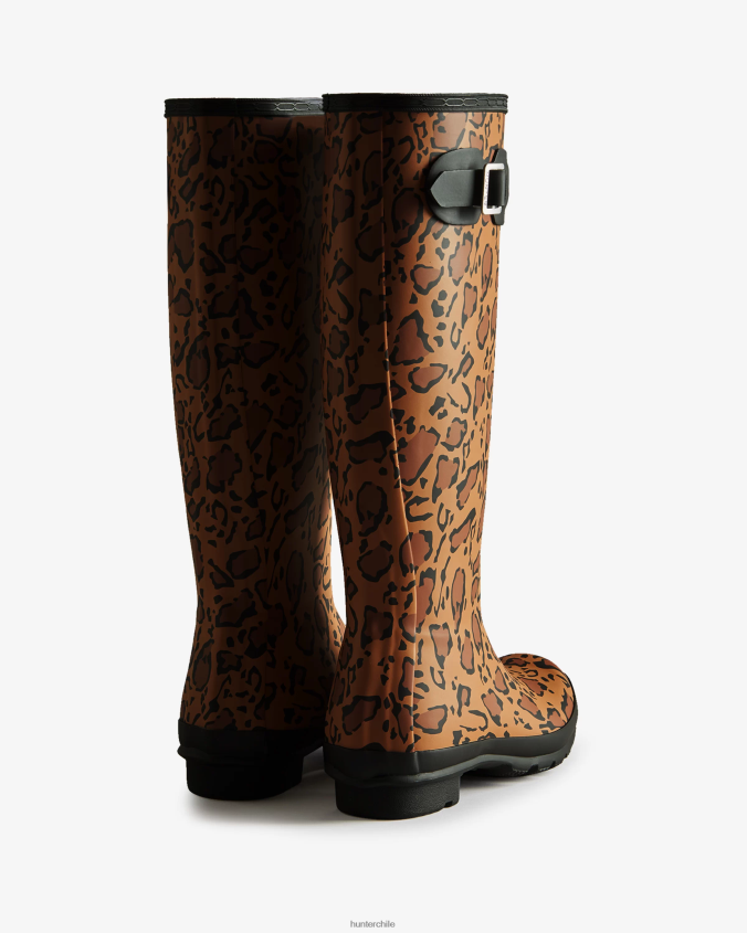 botas de lluvia altas con estampado de leopardo JV4X48168 Hunter mujer