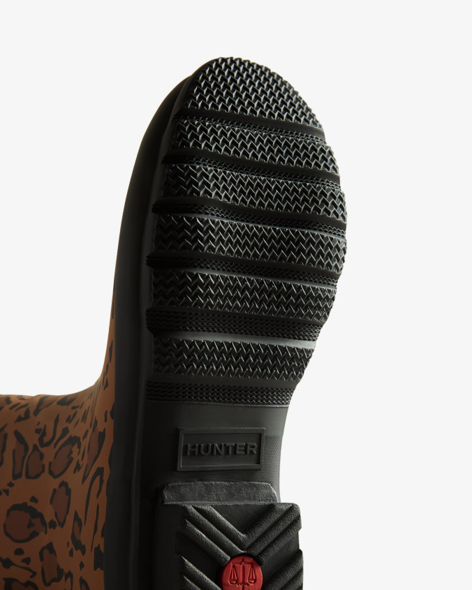 botas de lluvia altas con estampado de leopardo JV4X48168 Hunter mujer