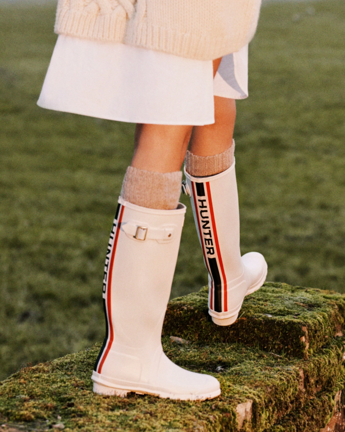 botas de lluvia altas con logo tricolor en la parte posterior JV4X4814 Hunter mujer