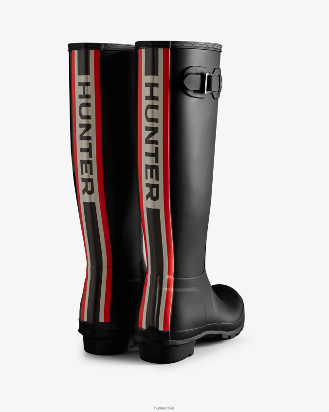 botas de lluvia altas con logo tricolor en la parte posterior JV4X488 Hunter mujer
