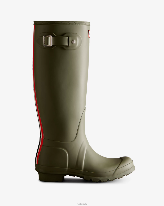 botas de lluvia altas con logo tricolor en la parte posterior JV4X489 Hunter mujer
