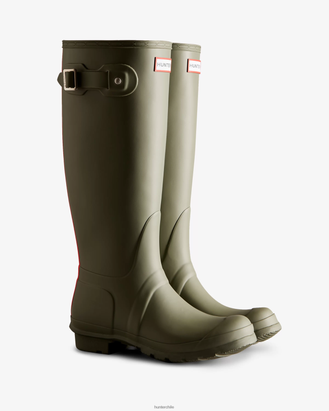botas de lluvia altas con logo tricolor en la parte posterior JV4X489 Hunter mujer
