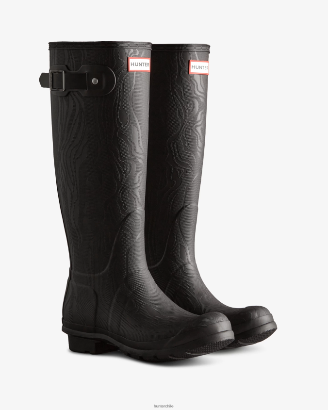 botas de lluvia altas con textura de erosión JV4X48198 Hunter mujer
