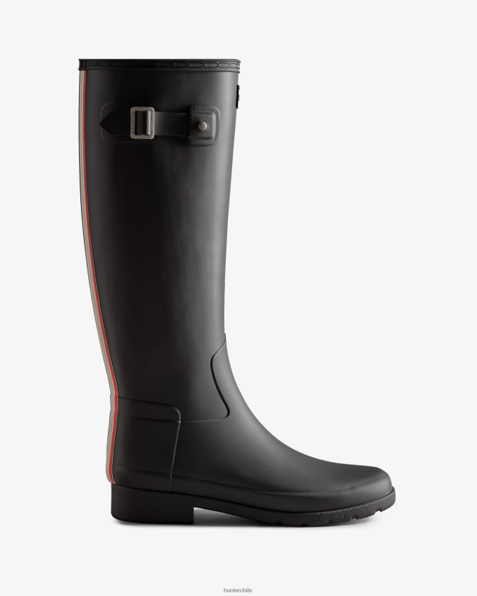 botas de lluvia altas refinadas y entalladas con logo tricolor en la correa posterior JV4X48170 Hunter mujer