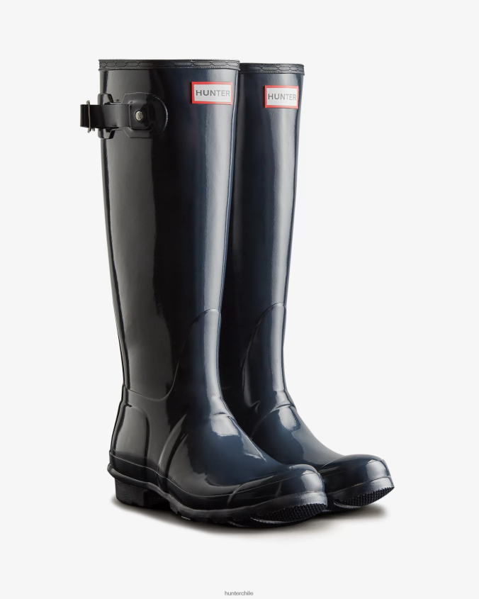 botas de lluvia altas y brillantes originales JV4X48222 Hunter mujer