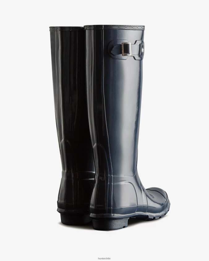 botas de lluvia altas y brillantes originales JV4X48222 Hunter mujer