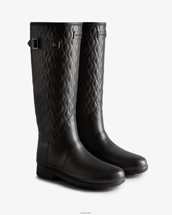 botas de lluvia altas y refinadas con corte entallado y acolchado vertical JV4X48197 Hunter mujer