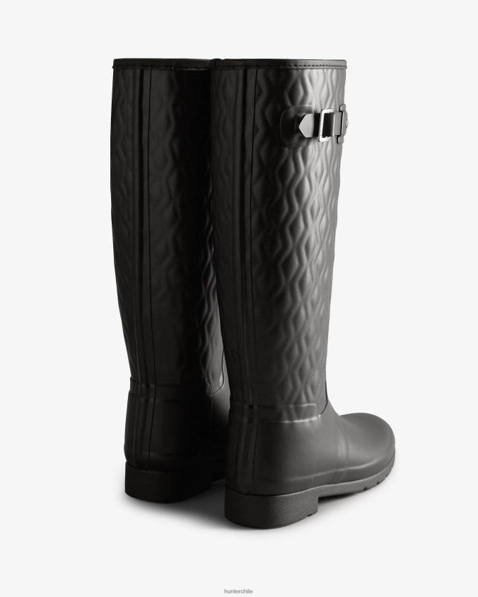 botas de lluvia altas y refinadas con corte entallado y acolchado vertical JV4X48197 Hunter mujer