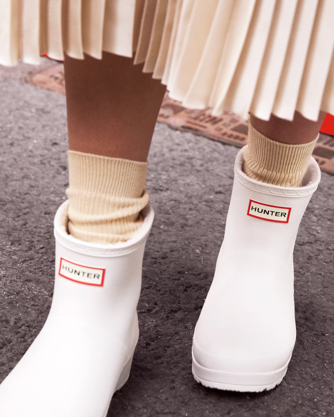 botas de lluvia cortas con aislamiento de piel de oveja vegana JV4X48220 Hunter mujer