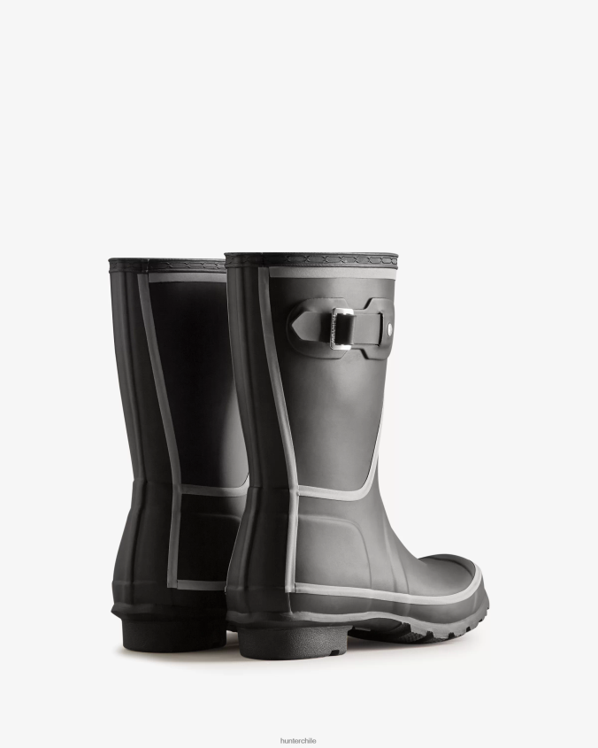 botas de lluvia cortas con contorno reflectante JV4X48181 Hunter mujer