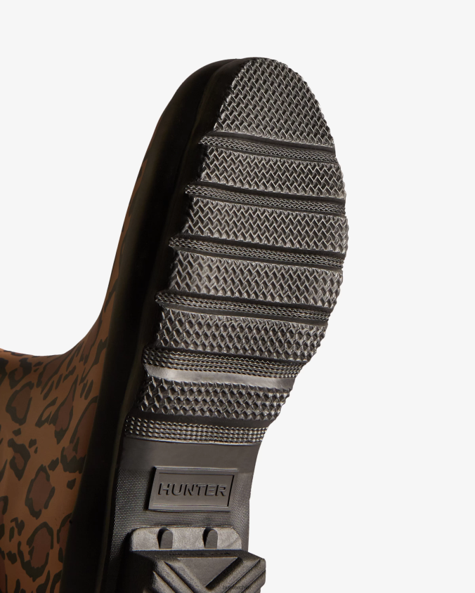 botas de lluvia cortas con estampado de leopardo JV4X48128 Hunter mujer