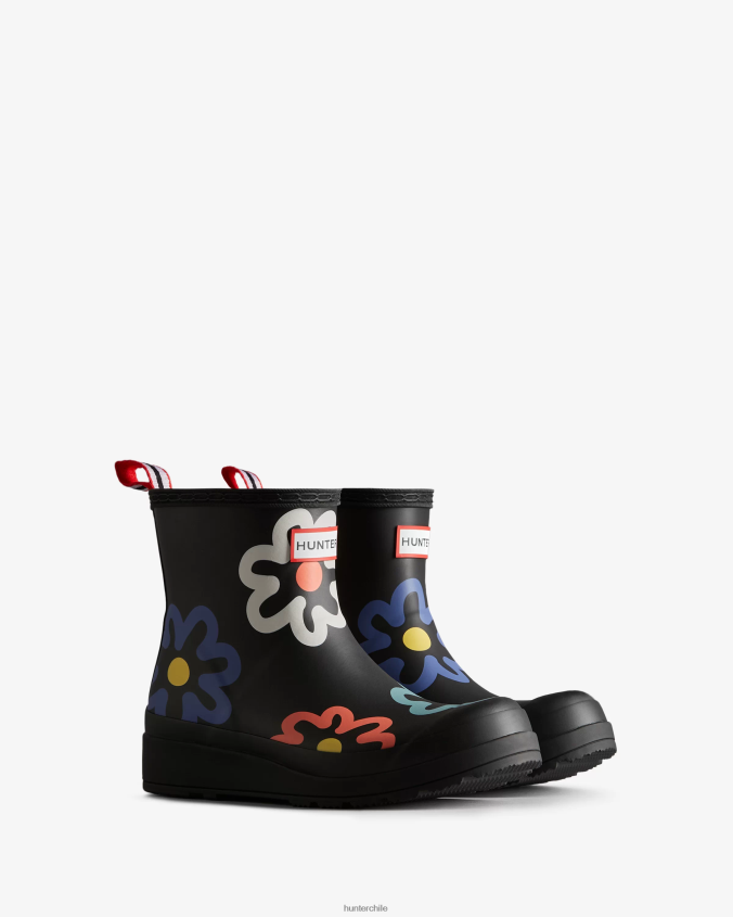 botas de lluvia cortas con estampado floral pop JV4X4890 Hunter mujer