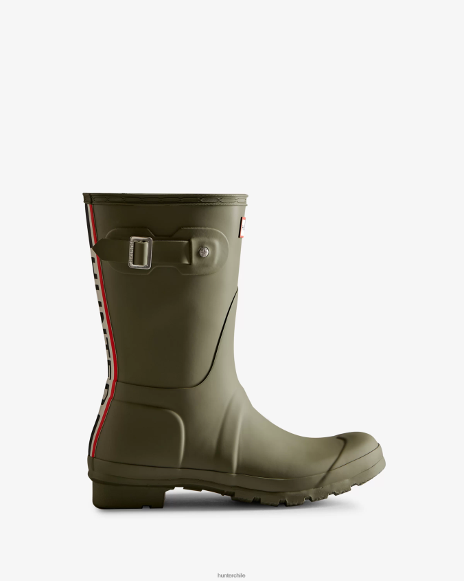 botas de lluvia cortas con logo tricolor en la parte posterior JV4X482 Hunter mujer
