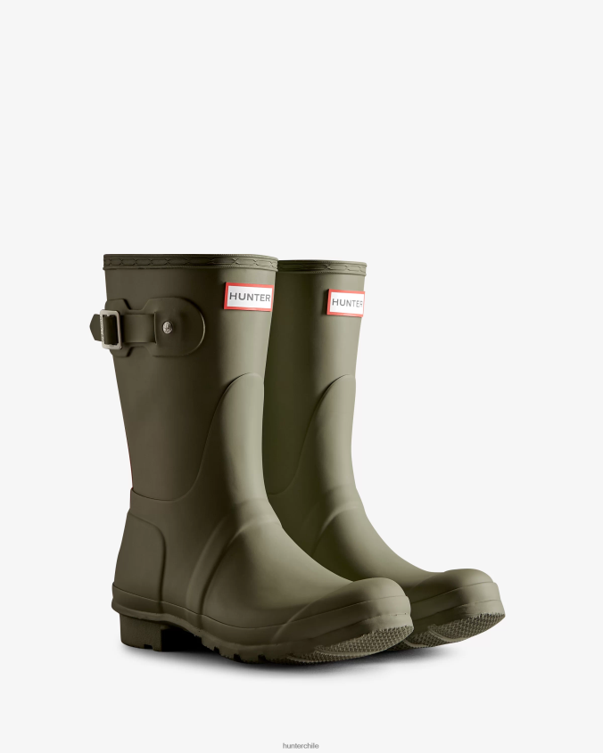botas de lluvia cortas con logo tricolor en la parte posterior JV4X482 Hunter mujer