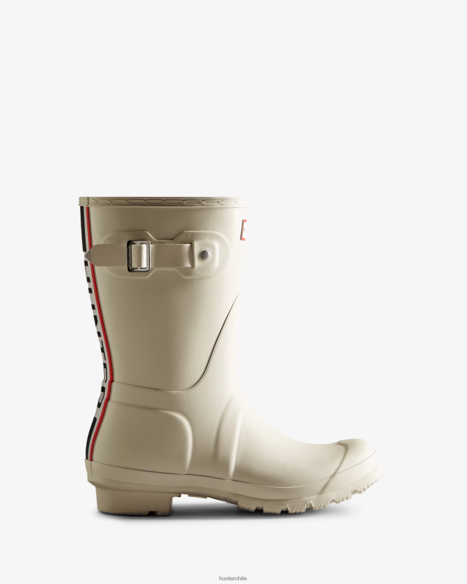 botas de lluvia cortas con logo tricolor en la parte posterior JV4X483 Hunter mujer