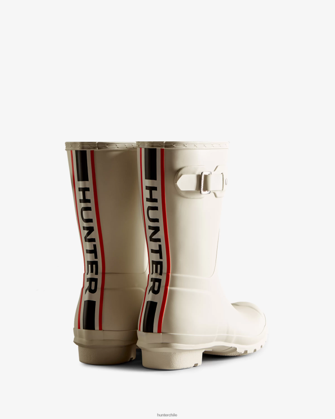 botas de lluvia cortas con logo tricolor en la parte posterior JV4X483 Hunter mujer