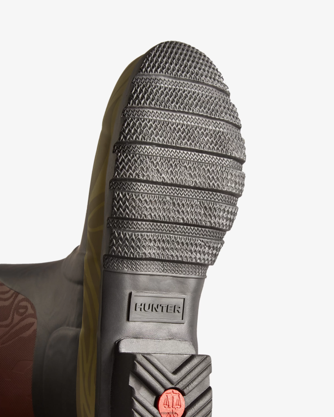 botas de lluvia cortas con patchwork de textura de erosión JV4X48316 Hunter mujer