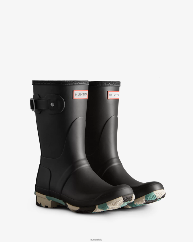 botas de lluvia cortas con suela de color salpicado JV4X48131 Hunter mujer