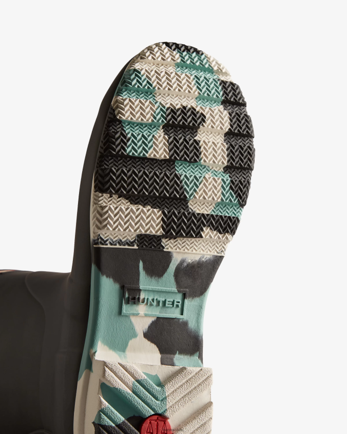 botas de lluvia cortas con suela de color salpicado JV4X48131 Hunter mujer