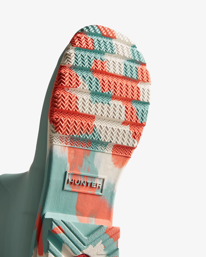 botas de lluvia cortas con suela de color salpicado JV4X48132 Hunter mujer
