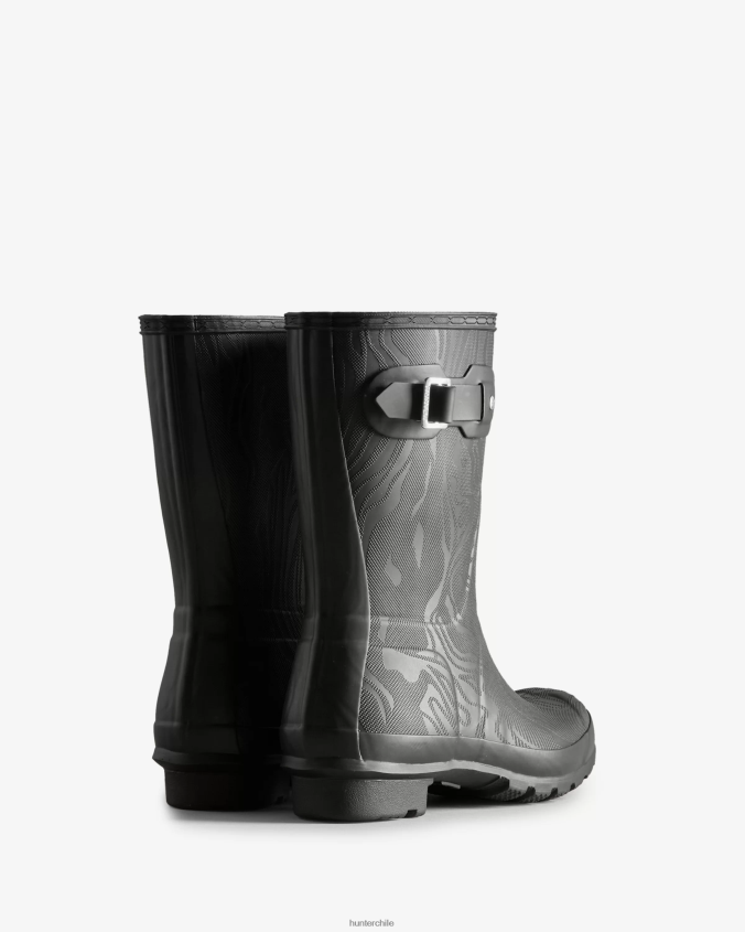botas de lluvia cortas con textura de erosión JV4X48182 Hunter mujer