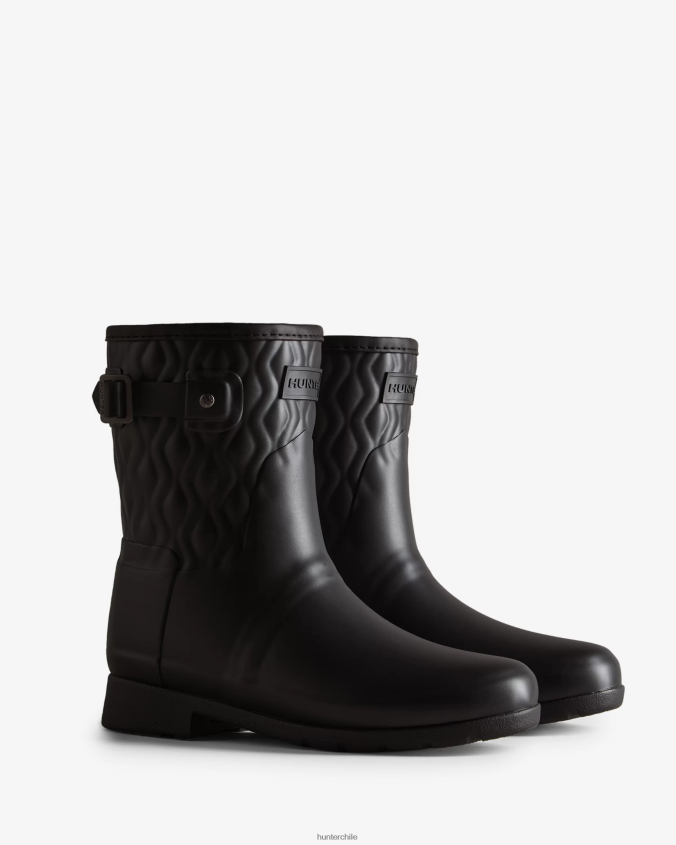 botas de lluvia cortas y refinadas con corte entallado y acolchado vertical JV4X48127 Hunter mujer