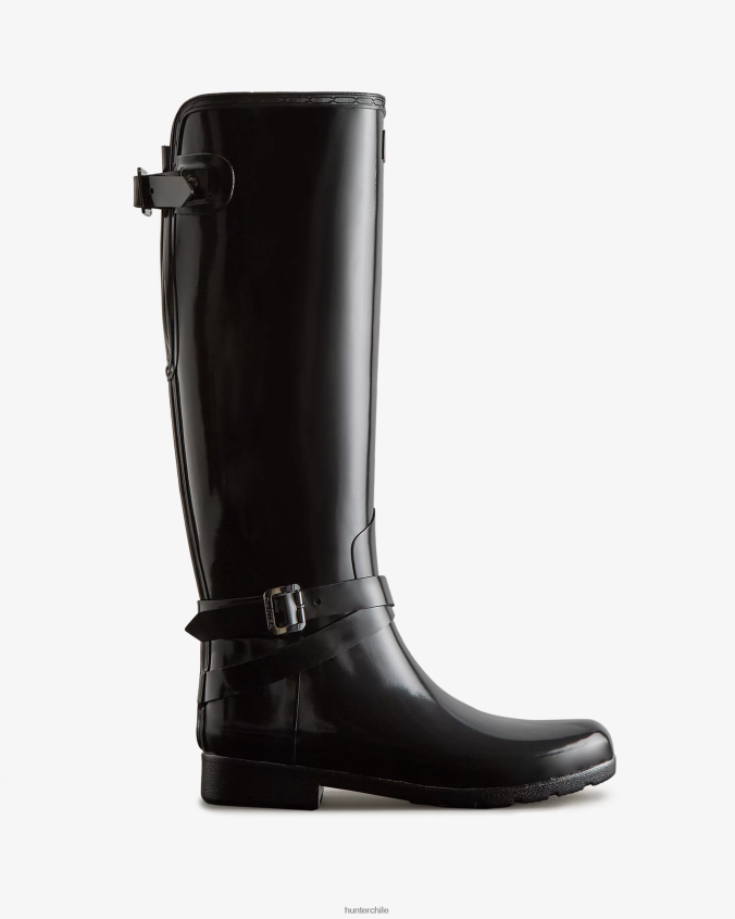 botas de lluvia refinadas, ajustadas y ajustables, altas y brillantes JV4X48226 Hunter mujer