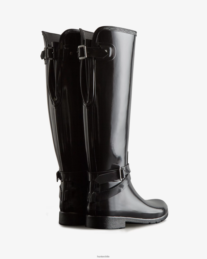 botas de lluvia refinadas, ajustadas y ajustables, altas y brillantes JV4X48226 Hunter mujer