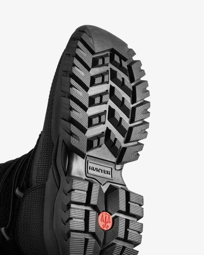 botas de nieve cortas con aislamiento de piel de oveja vegana Wanderer JV4X48206 Hunter mujer