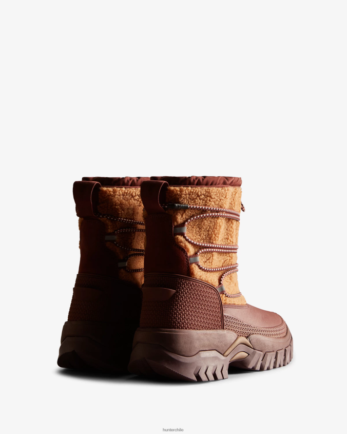 botas de nieve cortas con aislamiento de piel de oveja vegana Wanderer JV4X48304 Hunter mujer