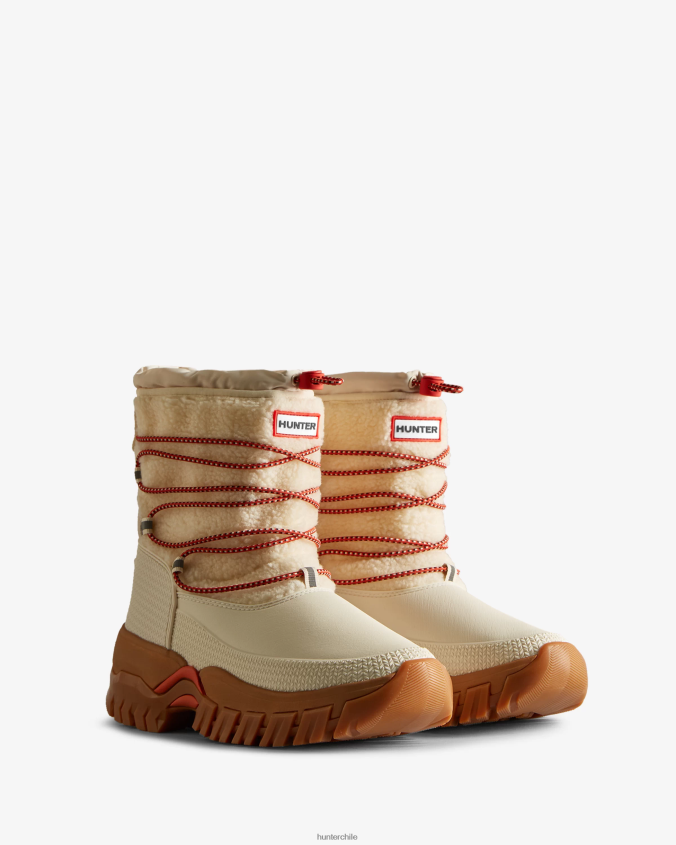 botas de nieve cortas con aislamiento de piel de oveja vegana Wanderer JV4X48320 Hunter mujer
