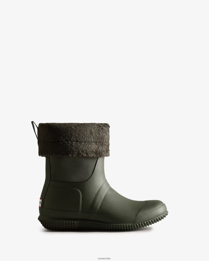 botas con aislamiento y parte superior enrollable de piel de oveja vegana JV4X48275 Hunter mujer