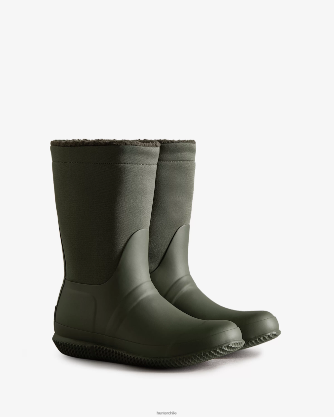 botas con aislamiento y parte superior enrollable de piel de oveja vegana JV4X48275 Hunter mujer
