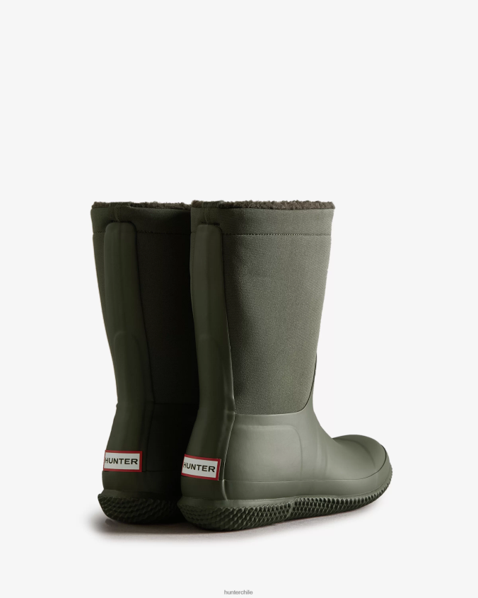 botas con aislamiento y parte superior enrollable de piel de oveja vegana JV4X48275 Hunter mujer