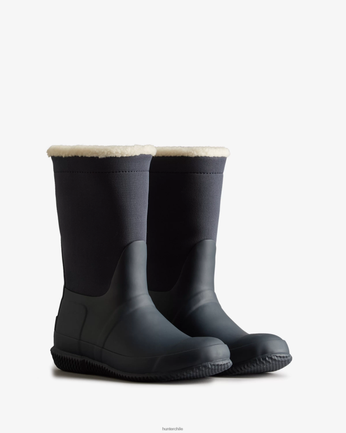 botas con aislamiento y parte superior enrollable de piel de oveja vegana JV4X48276 Hunter mujer