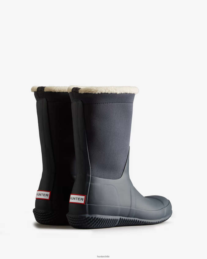 botas con aislamiento y parte superior enrollable de piel de oveja vegana JV4X48276 Hunter mujer