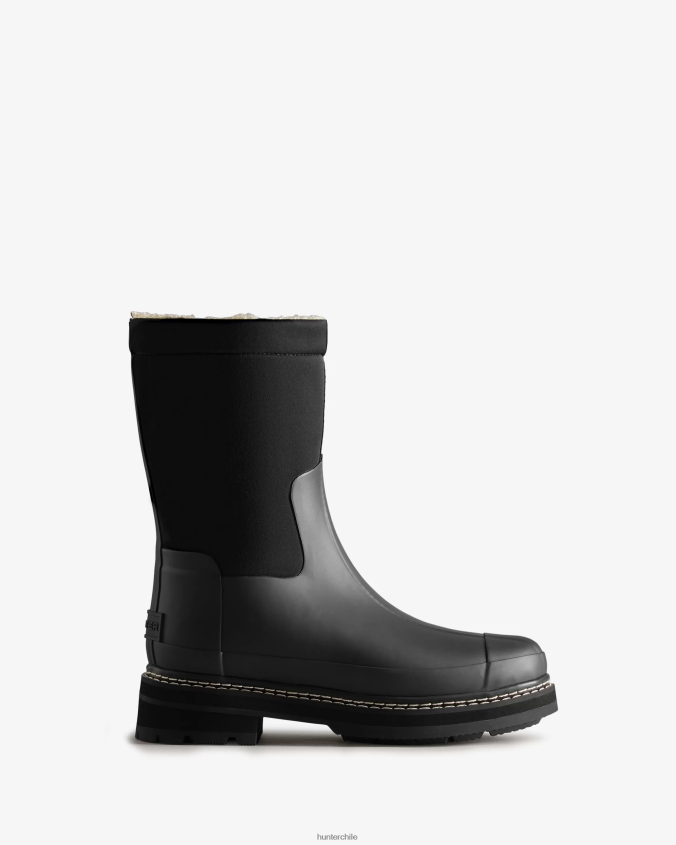 botas veganas de piel de oveja con parte superior enrollada y puntadas refinadas JV4X48211 Hunter mujer